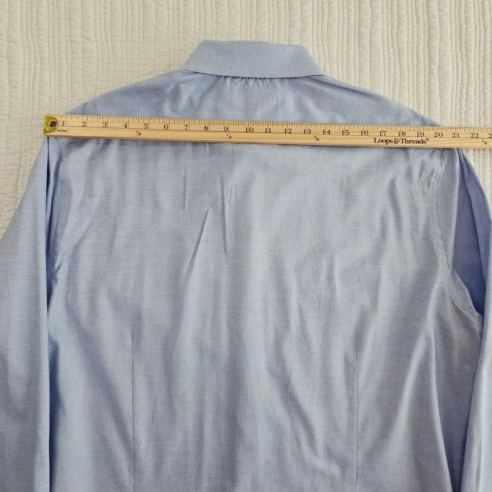 Banana Republic Mens XL Tall Blue Athletic Fit Wrinkle Resistant Plaid Shirt EUC
